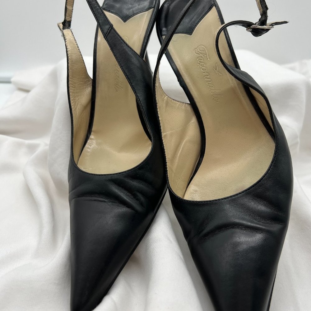 Façonnable Leather Slingback Heels